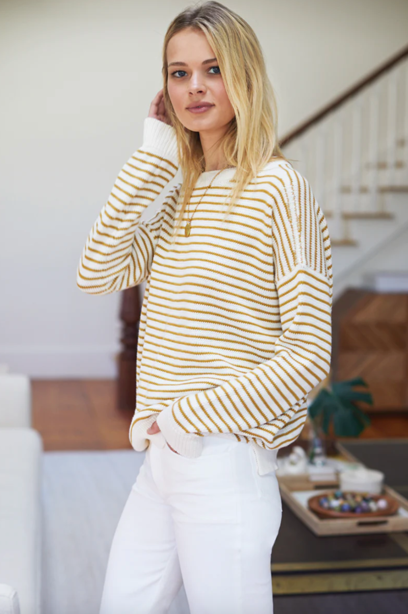 Emerson Fry Carolyn Sweater - Marigold Stripe