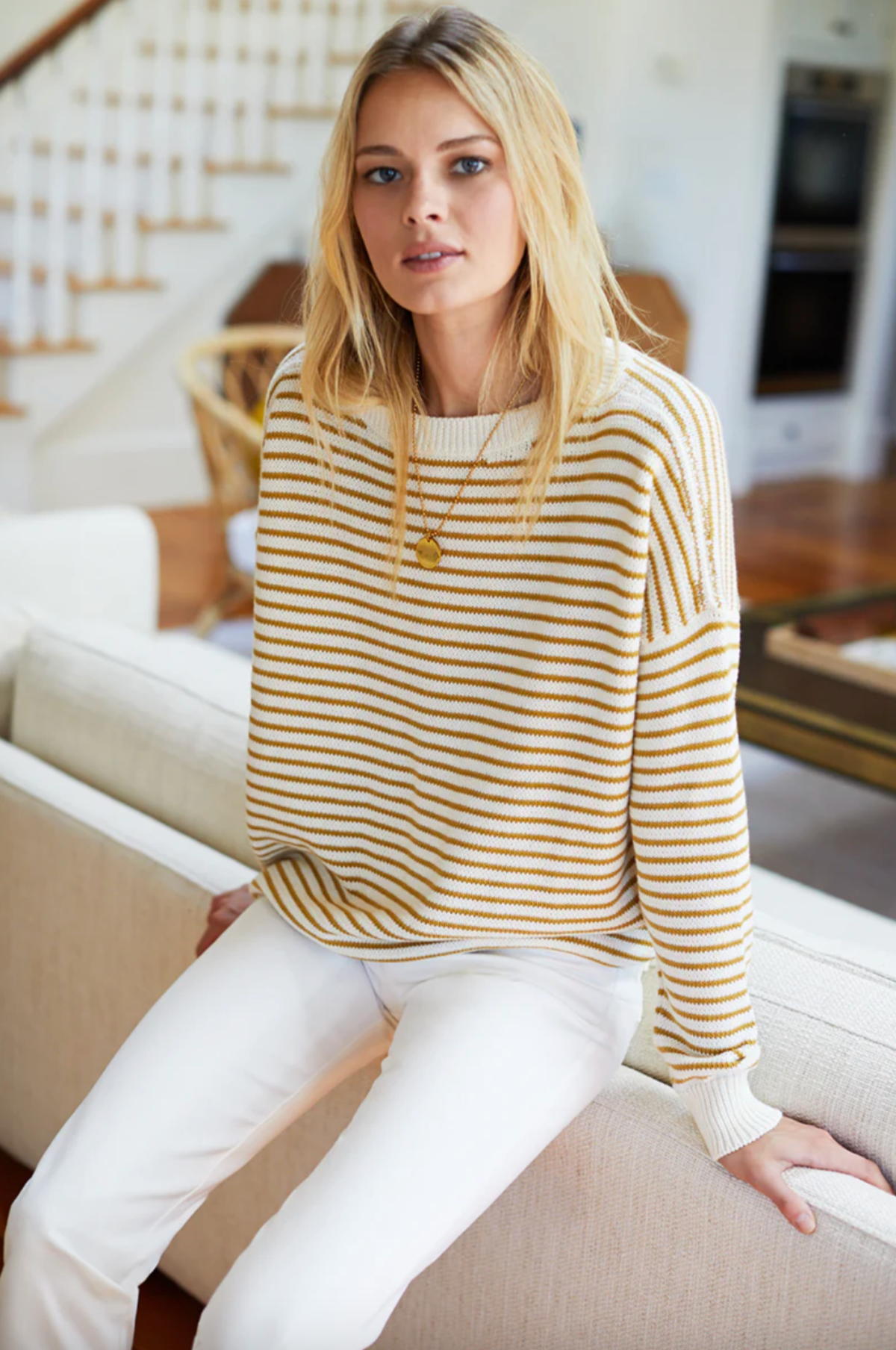 Emerson Fry Carolyn Sweater - Marigold Stripe - Image 5 of 5