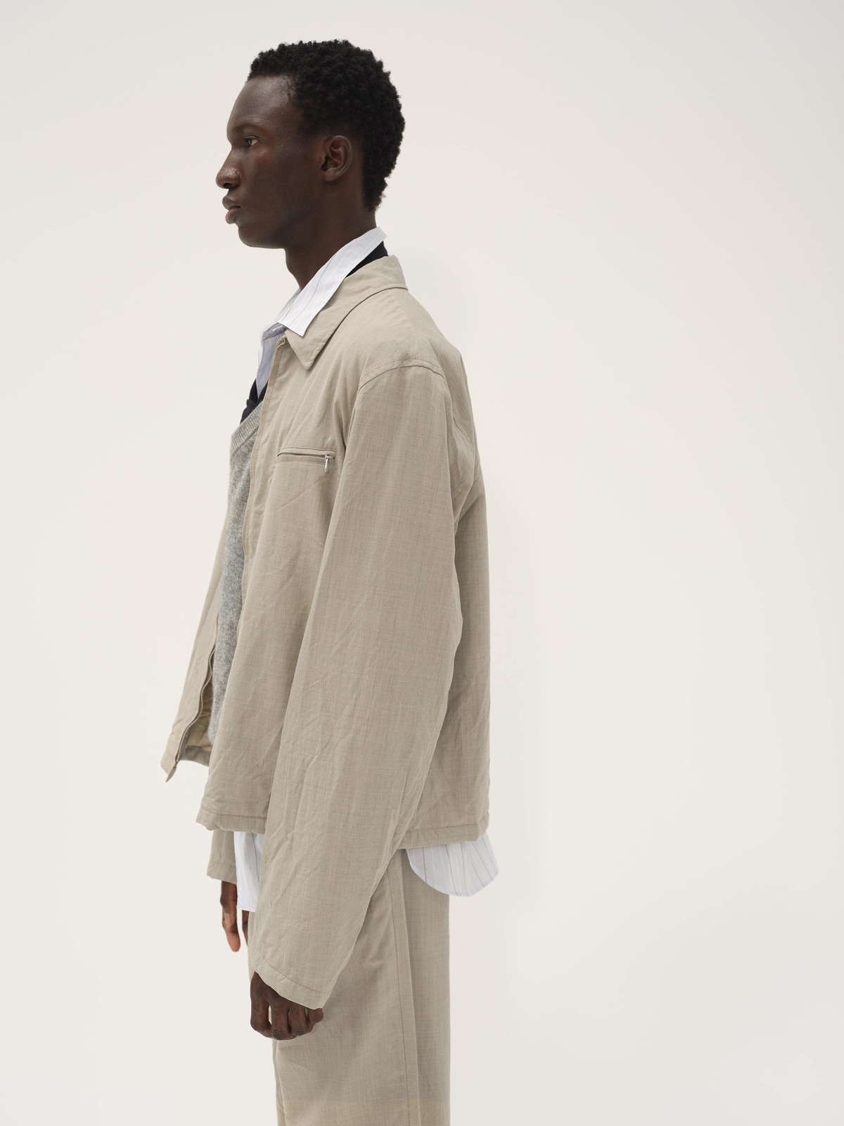 Auralee High Count Wool Poplin Blouson - Top Beige | Garmentory