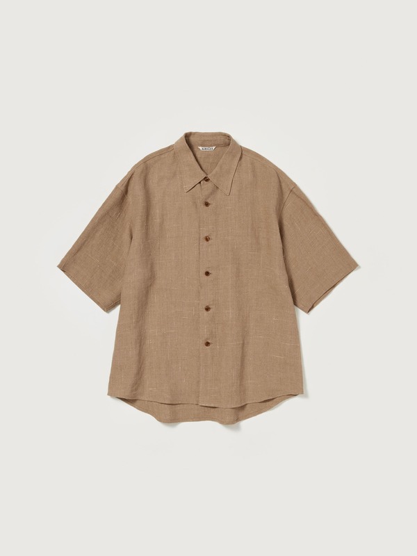 トップス LINEN SILK TWEED HALF SLEEVED SHIRT AURALEE LINEN SILK TWEED HALF SLEEVED SHIRT – Chum!