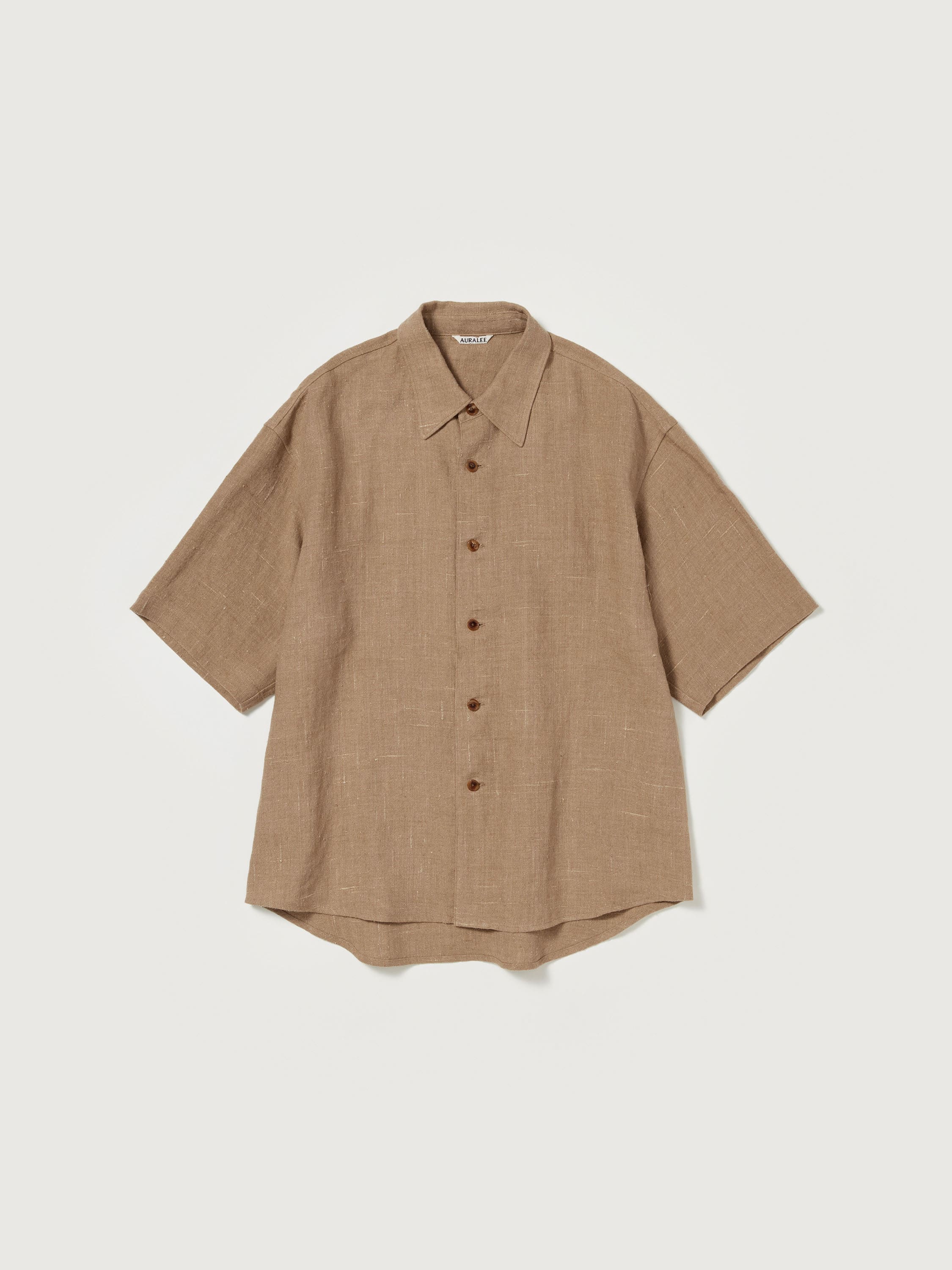 トップス LINEN SILK TWEED HALF SLEEVED SHIRT AURALEE LINEN SILK TWEED HALF SLEEVED SHIRT – Chum!