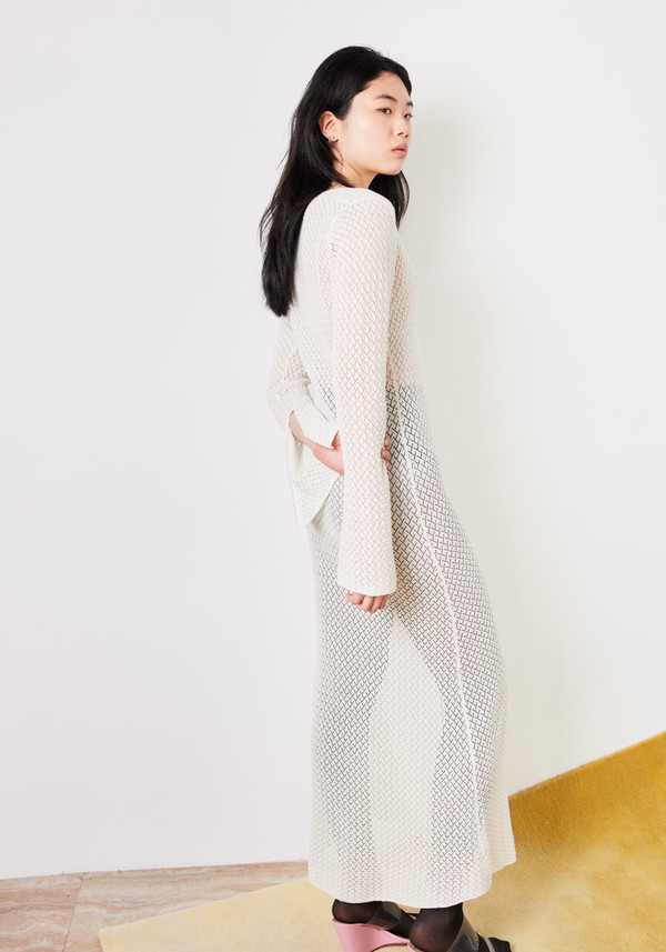 white christmas dresses Tanzania Pointelle-Knit Maxi Dress – Petite Chérie main image 1