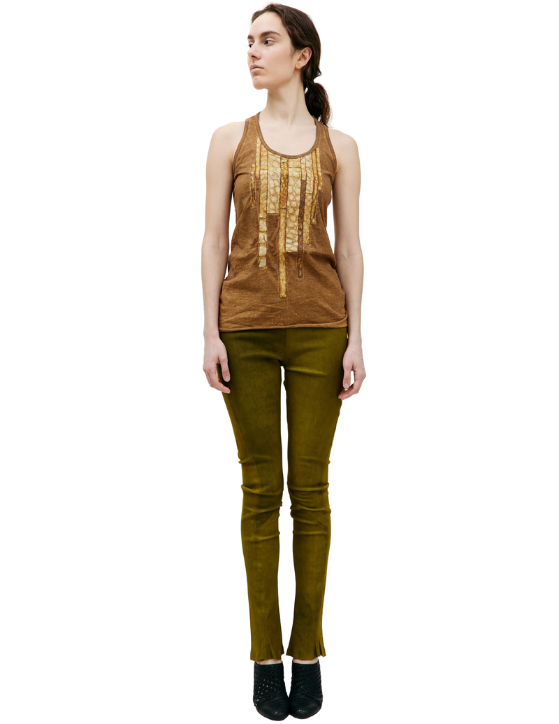 Isaac Sellam Cotton and Leather Tank Top | Garmentory