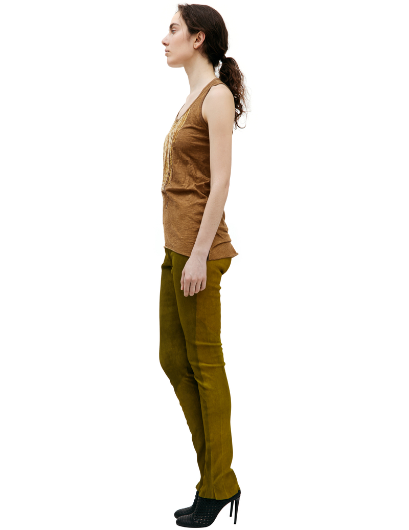 Isaac Sellam Cotton and Leather Tank Top | Garmentory