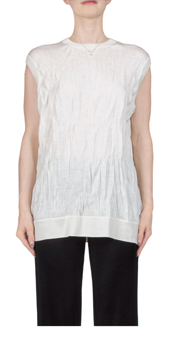Helmut Lang Sleeveless Crushed Knit Top