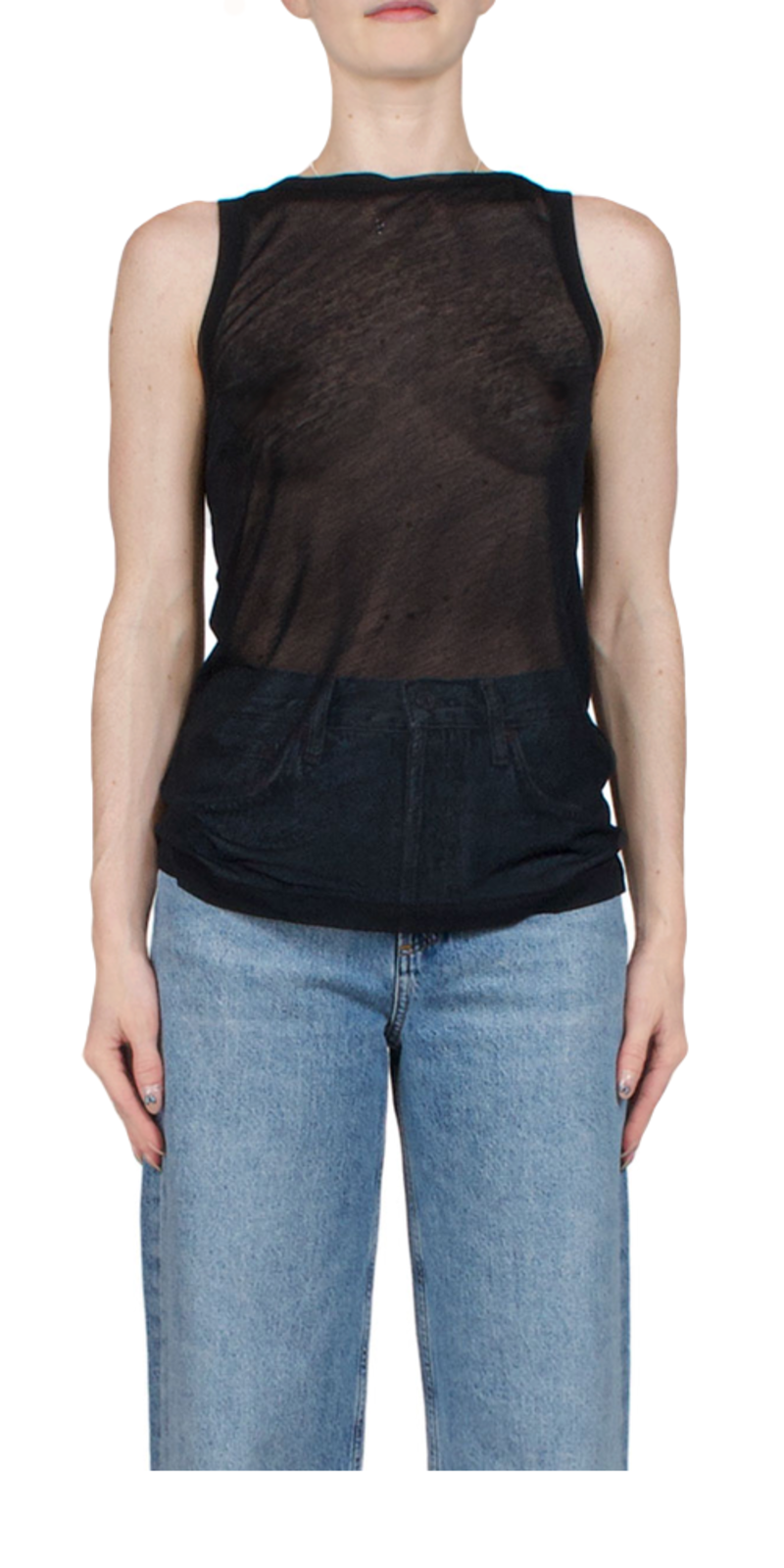 トップス 99ss helmut lang see-through tank top Helmut Lang 1995 Transparent Plastic Sleeveless Top – ENDYMA