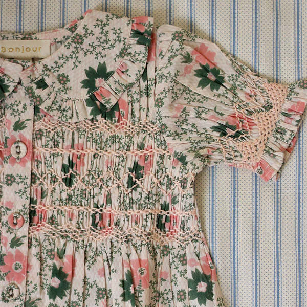 Kids Bonjour Handsmock Baby Blouse - Prairie In Bloom