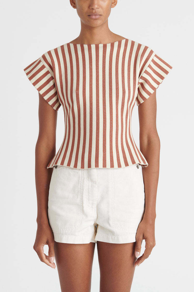 Rachel Comey Laural Top - Brown/Cream Stripe