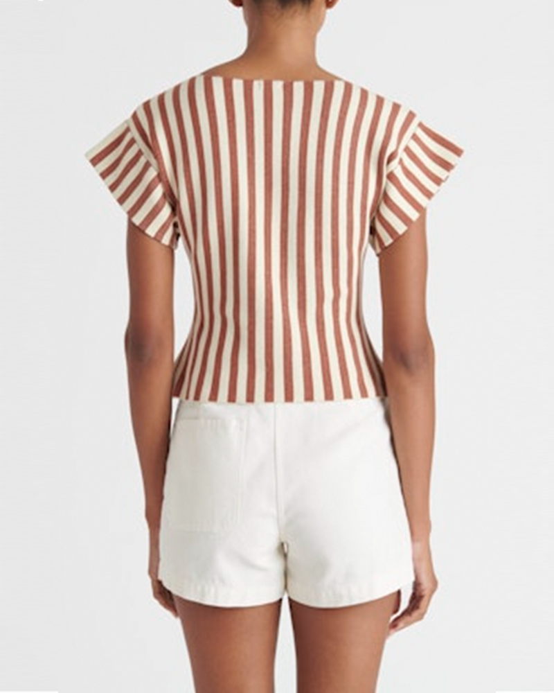 Rachel Comey Laural Top - Brown/Cream Stripe
