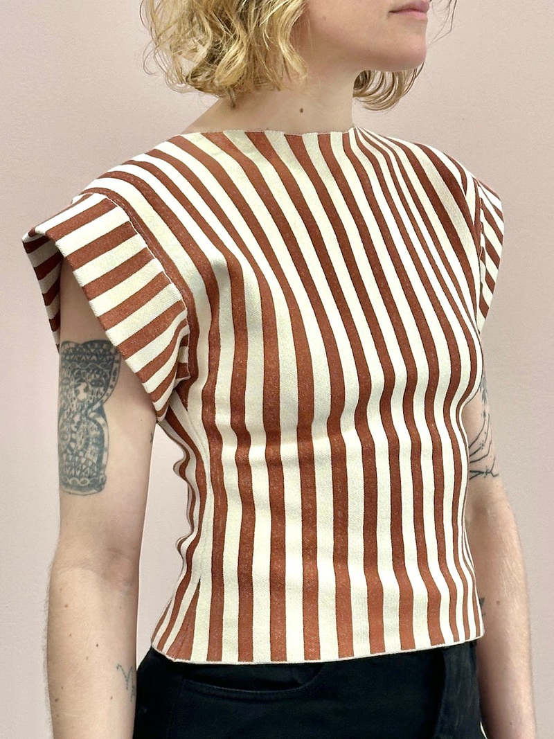 Rachel Comey Laural Top - Brown/Cream Stripe