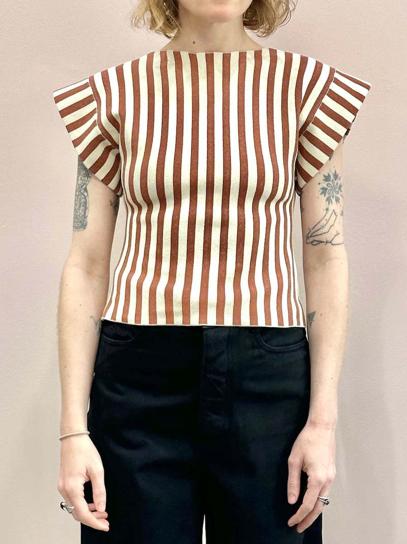 Rachel Comey Laural Top - Brown/Cream Stripe