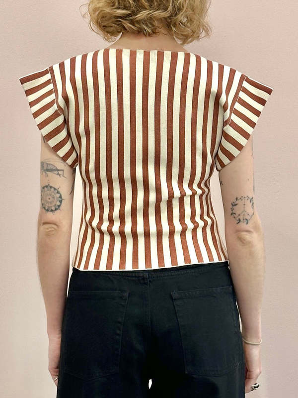Rachel Comey Laural Top - Brown/Cream Stripe