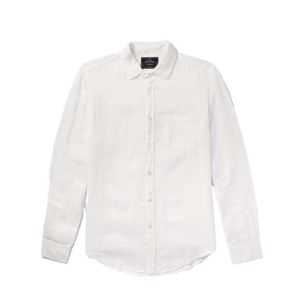 Portuguese Flannel Linen Long Sleeve Shirt - White