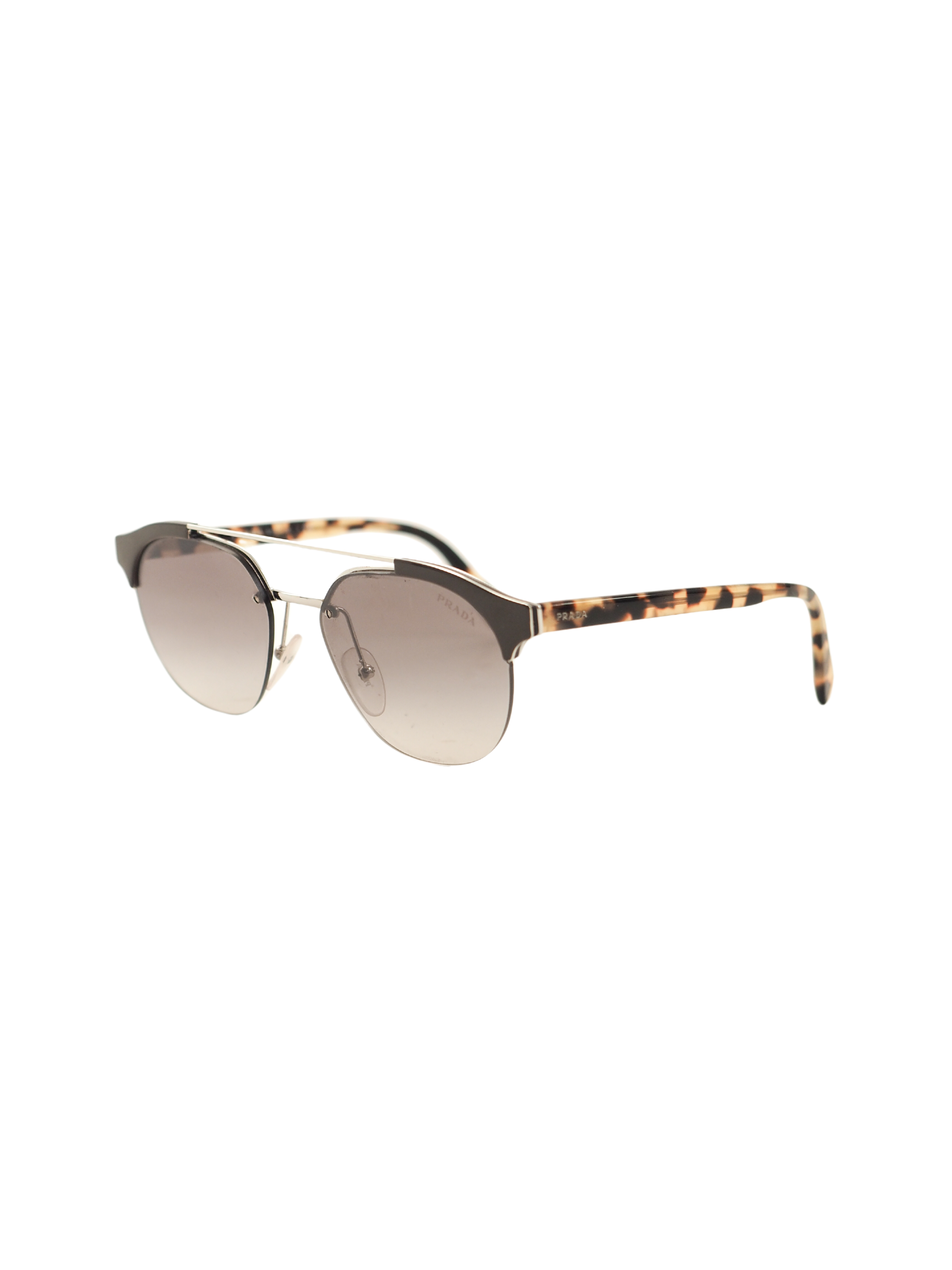 Prada Aviator Tortoise Frame Sunglasses - Grey/Silver  display picture 1