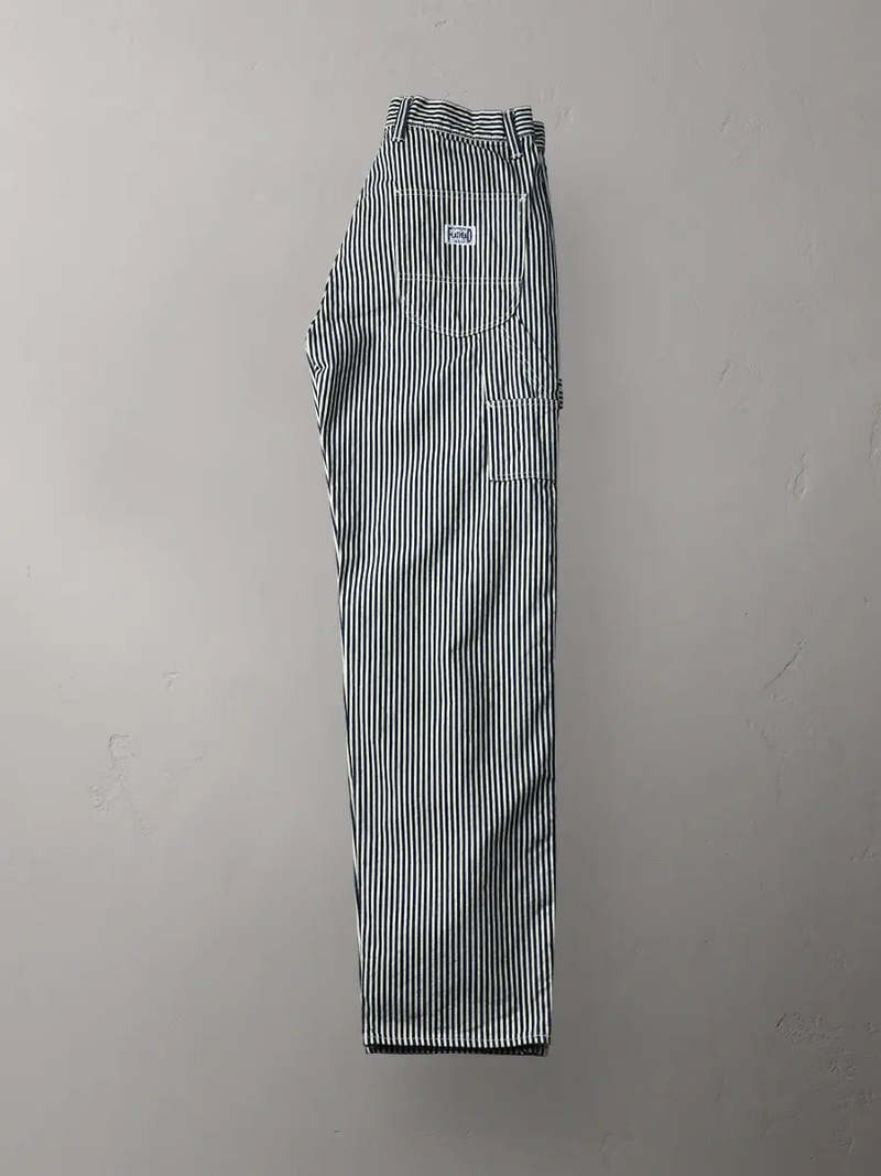 The Flat Head Hickory Painter Pants - White/Navy | Garmentory