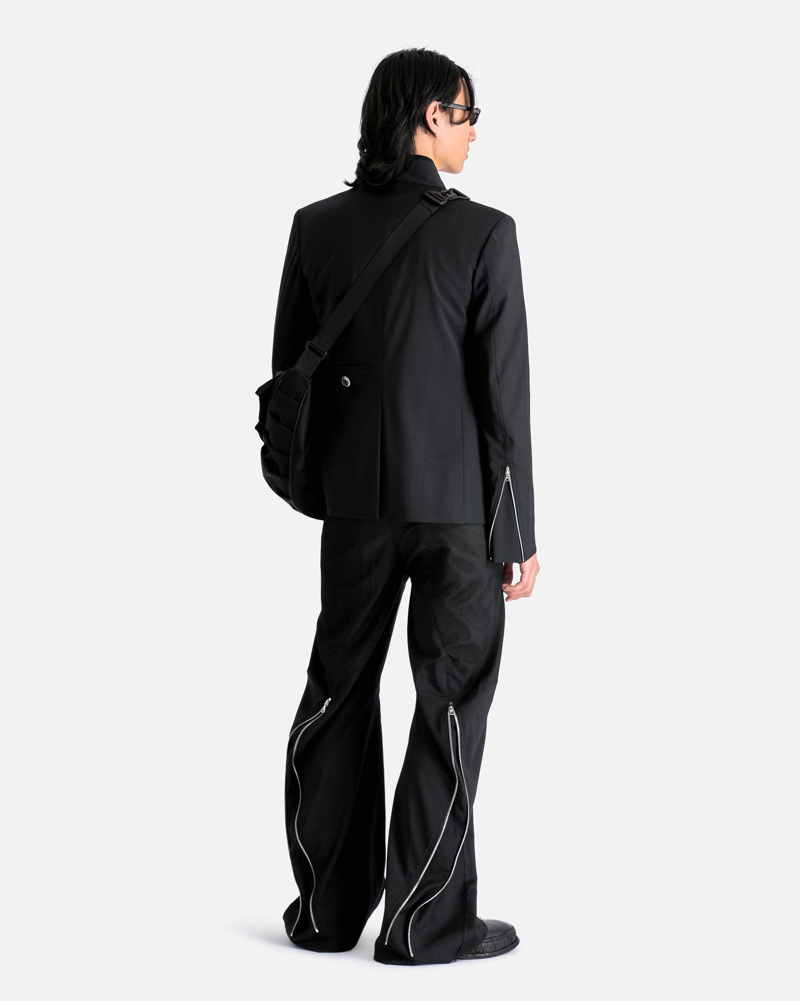 EXCLUSIVE】Call BACK ZIP TROUSERS BLACK