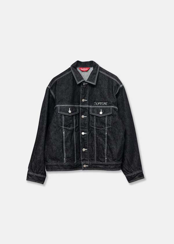 Supreme x Smurfs Denim Trucker Jacket - Black | Garmentory