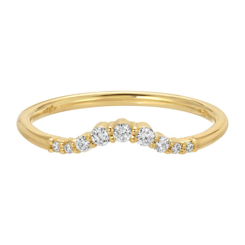Jennie Kwon Designs Diamond Ripple Arch Ring - 14K Yellow/14K Rose/14K White