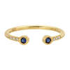 Jennie Kwon Designs Sapphire Bezel Equilibrium Cuff Ring - Blue - Thumbnail 1