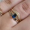 Jennie Kwon Designs Sapphire Bezel Equilibrium Cuff Ring - Blue - Thumbnail 4