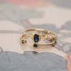 Jennie Kwon Designs Sapphire Bezel Equilibrium Cuff Ring - Blue - Thumbnail 5