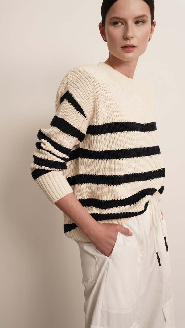 Parentezi Rene Cotton Sweater - Navy Stripes Parentezi Rene Cotton Sweater - Navy Stripes