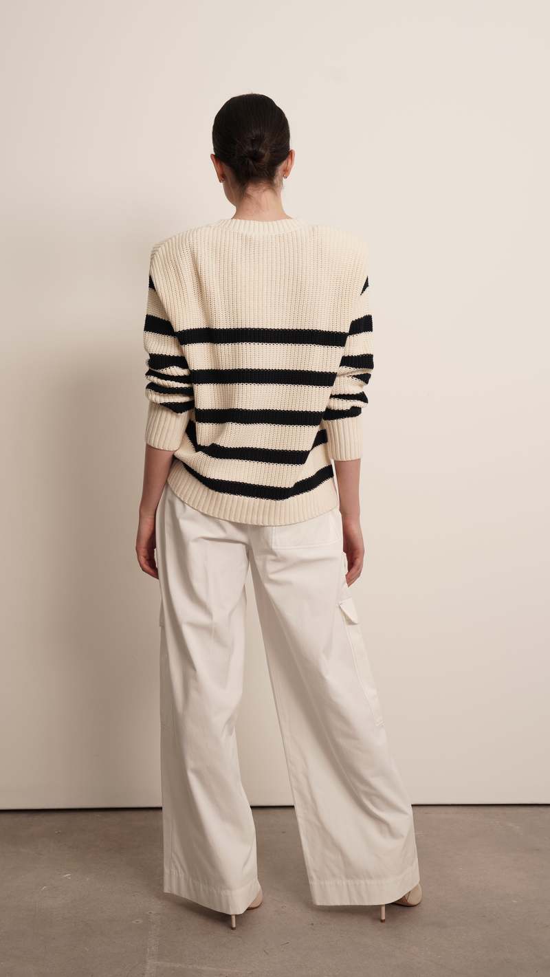 Parentezi Rene Cotton Sweater - Navy Stripes Parentezi Rene Cotton Sweater - Navy Stripes