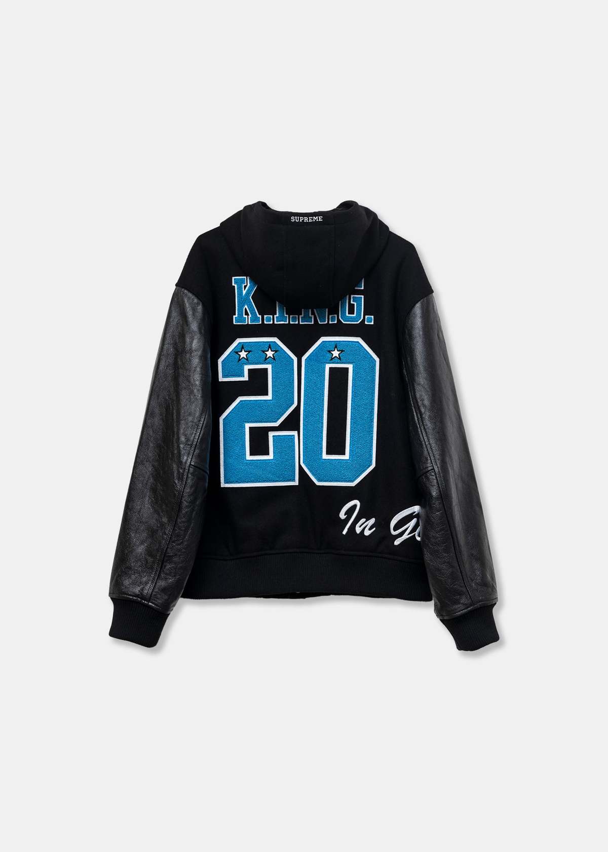 Supreme King Hooded Varsity Jacket - Black | Garmentory