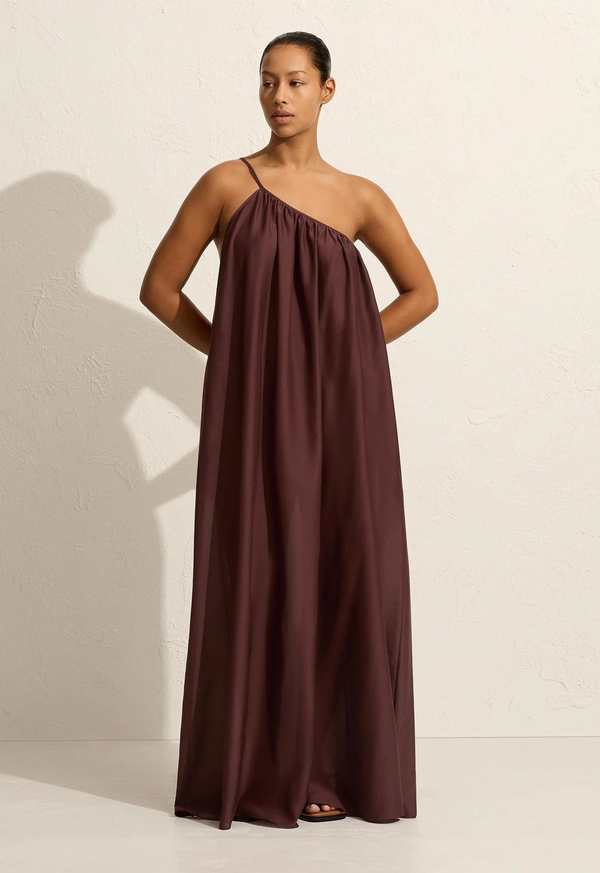 princess polly baby blue dress Matteau Voluminous One Shoulder Dress - Burgundy