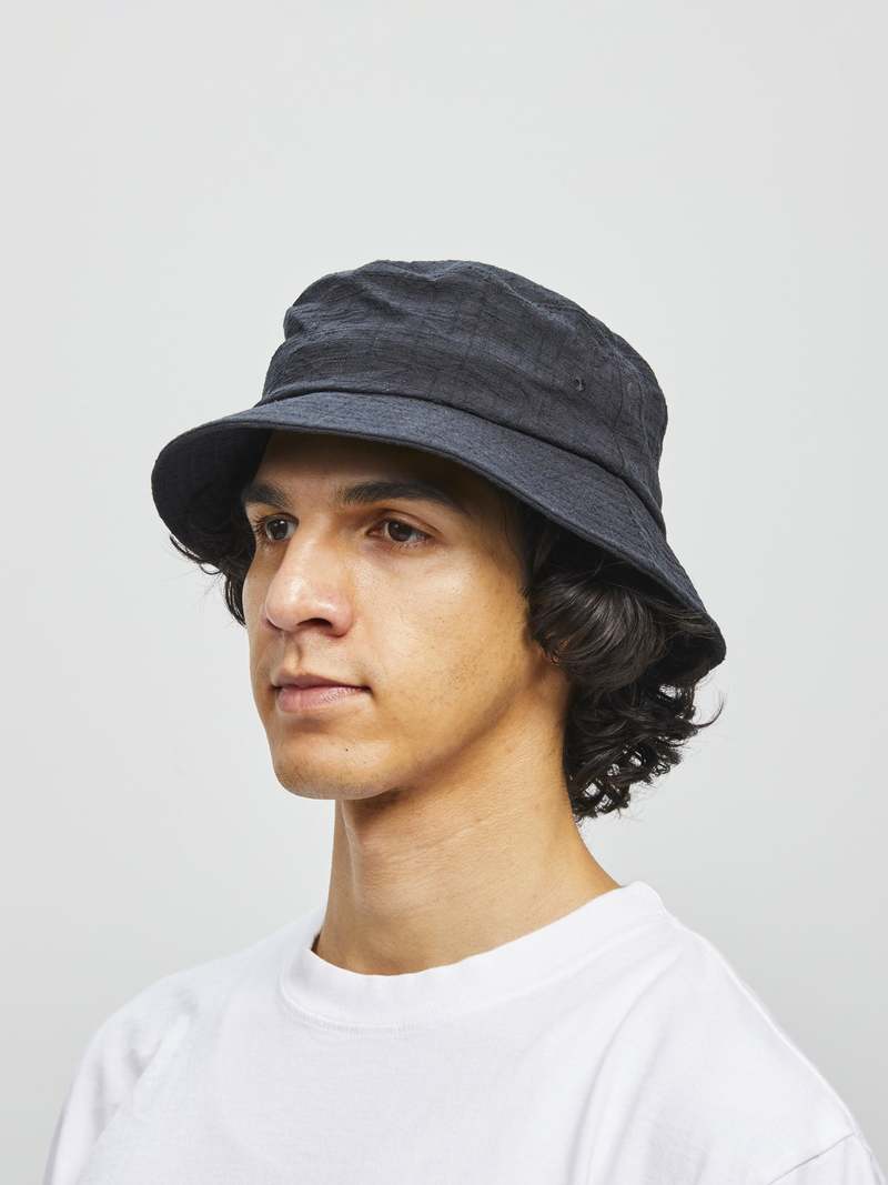 BUCKET 01 / HAT / CTPL. DOBBY Sサイズ Lite Year Japanese Cotton Dobby Bucket Hat - Black | Garmentory