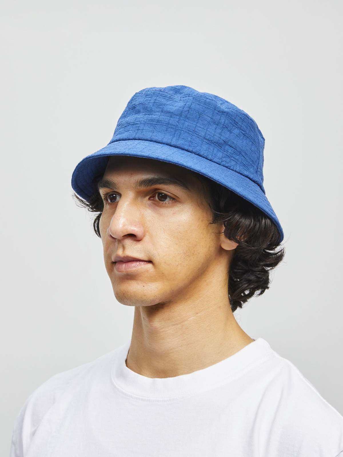 Lite Year Japanese Cotton Dobby Bucket Hat - Blue | Garmentory