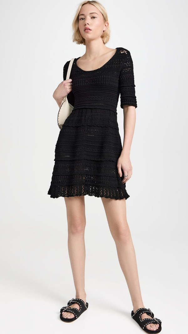 rosette black dress Rosette Noir Mini Dress (Black) main image 1