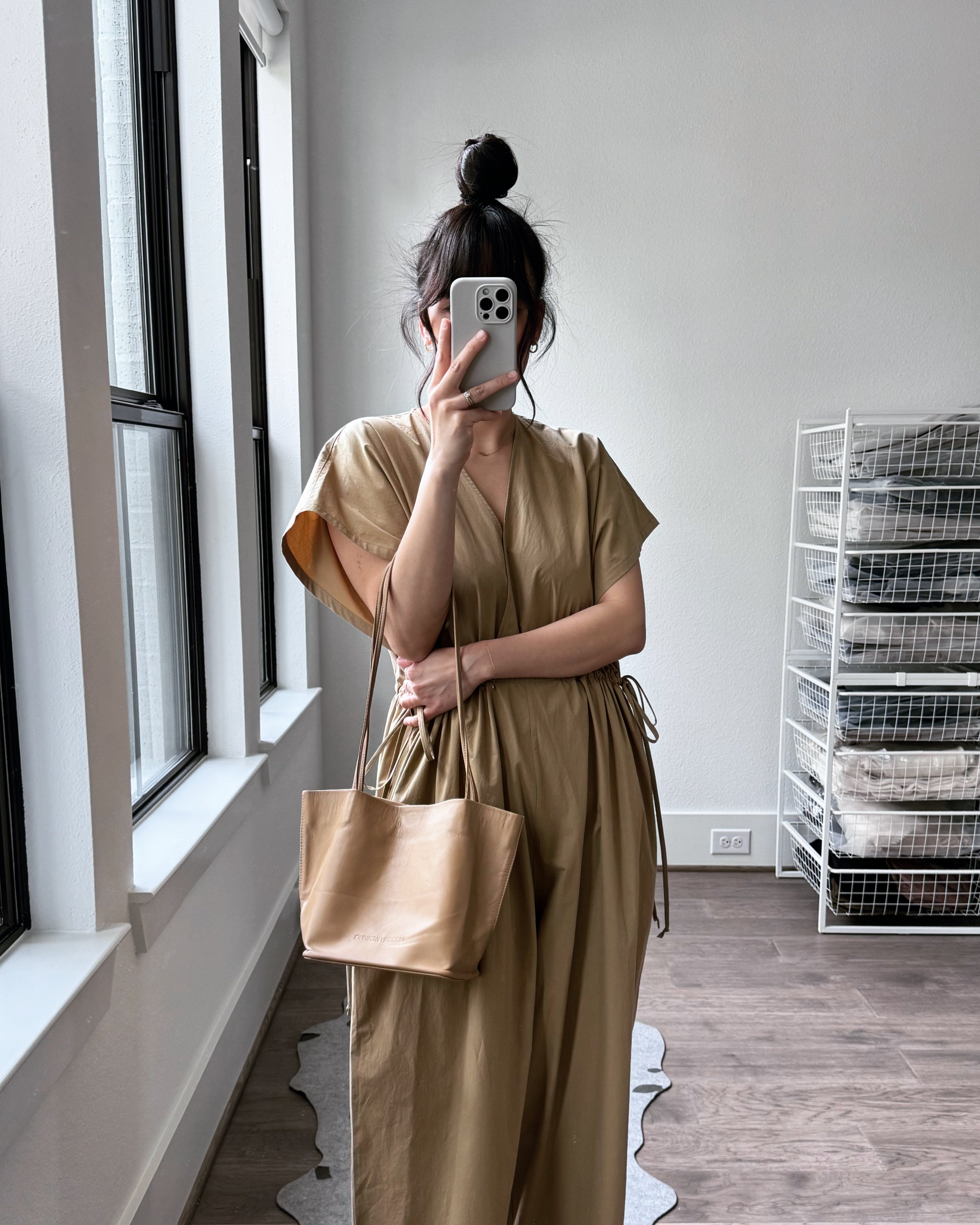 Modern Weaving Relaxed Basket - Camel | Garmentory