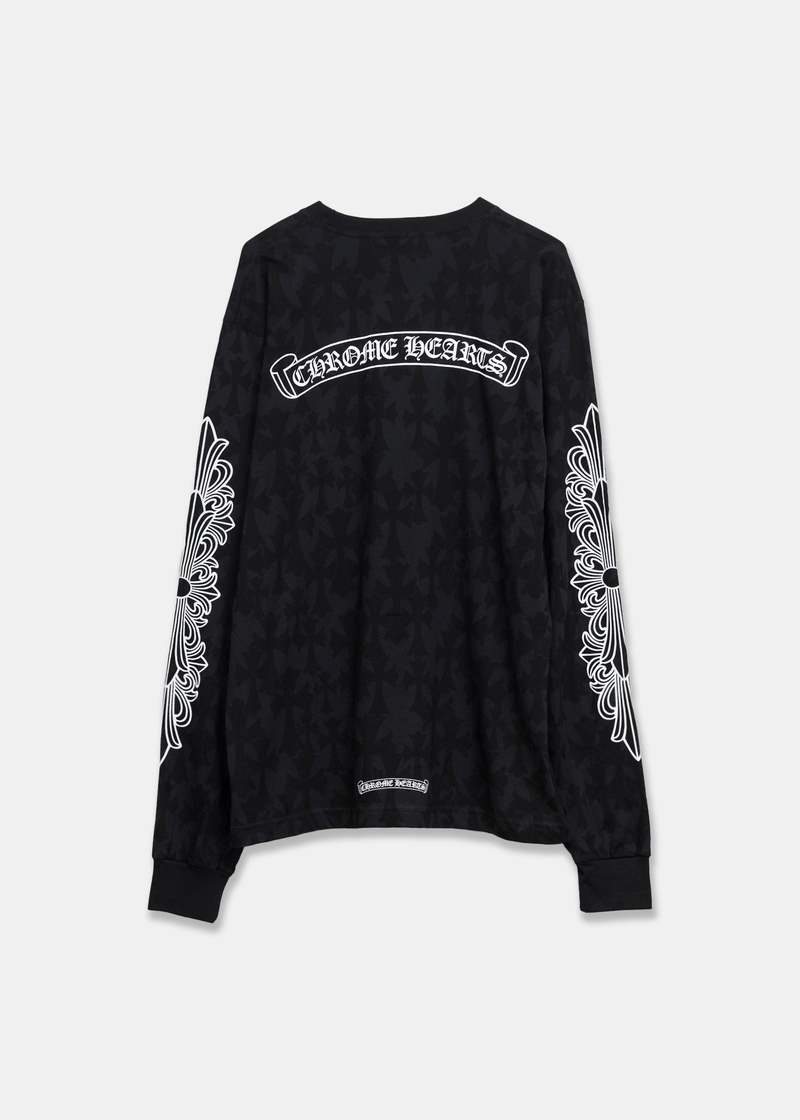 Tシャツ・カットソー [Born Champs] HEART TRIBAL CHROME OVER FIT CAMO LONG SLEEVE Chrome Hearts Camo Triple Cross Horseshoe Long Sleeve Shirt