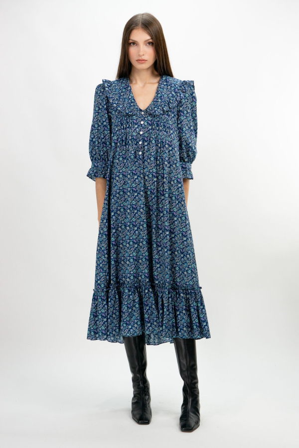 Kristinit Margaux Artisanal Dress - Blue