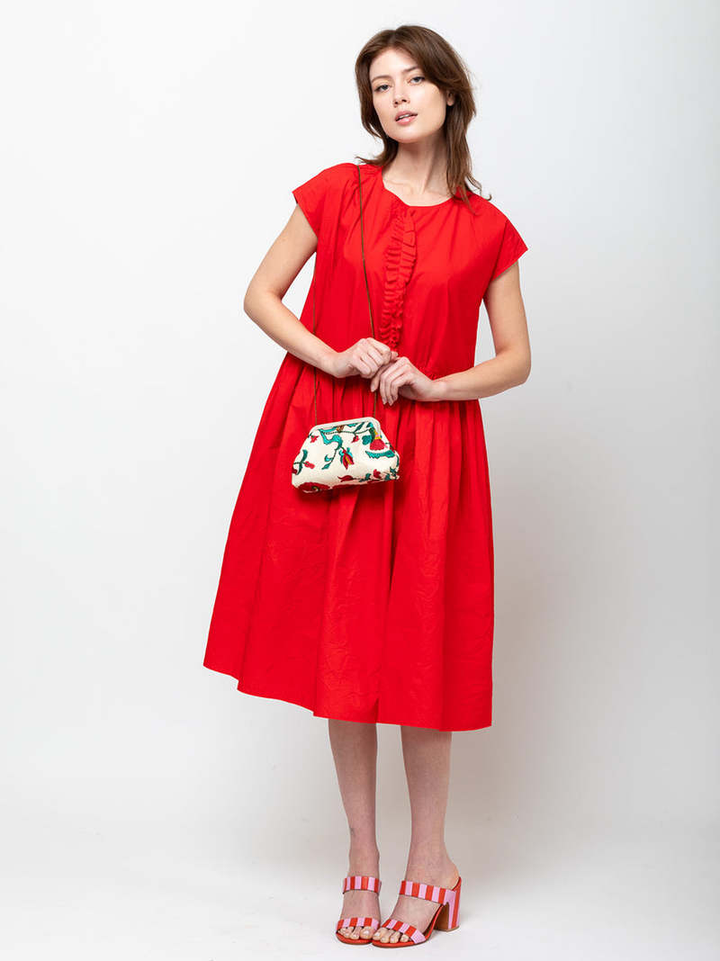 A Punto B Ruffle Front Dress - Pomegranate