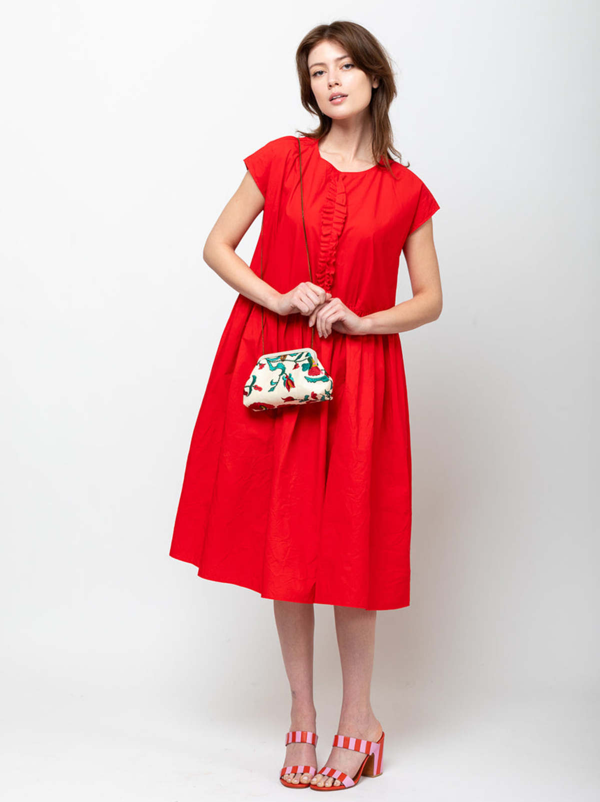 A Punto B Ruffle Front Dress - Pomegranate - Image 3 of 6