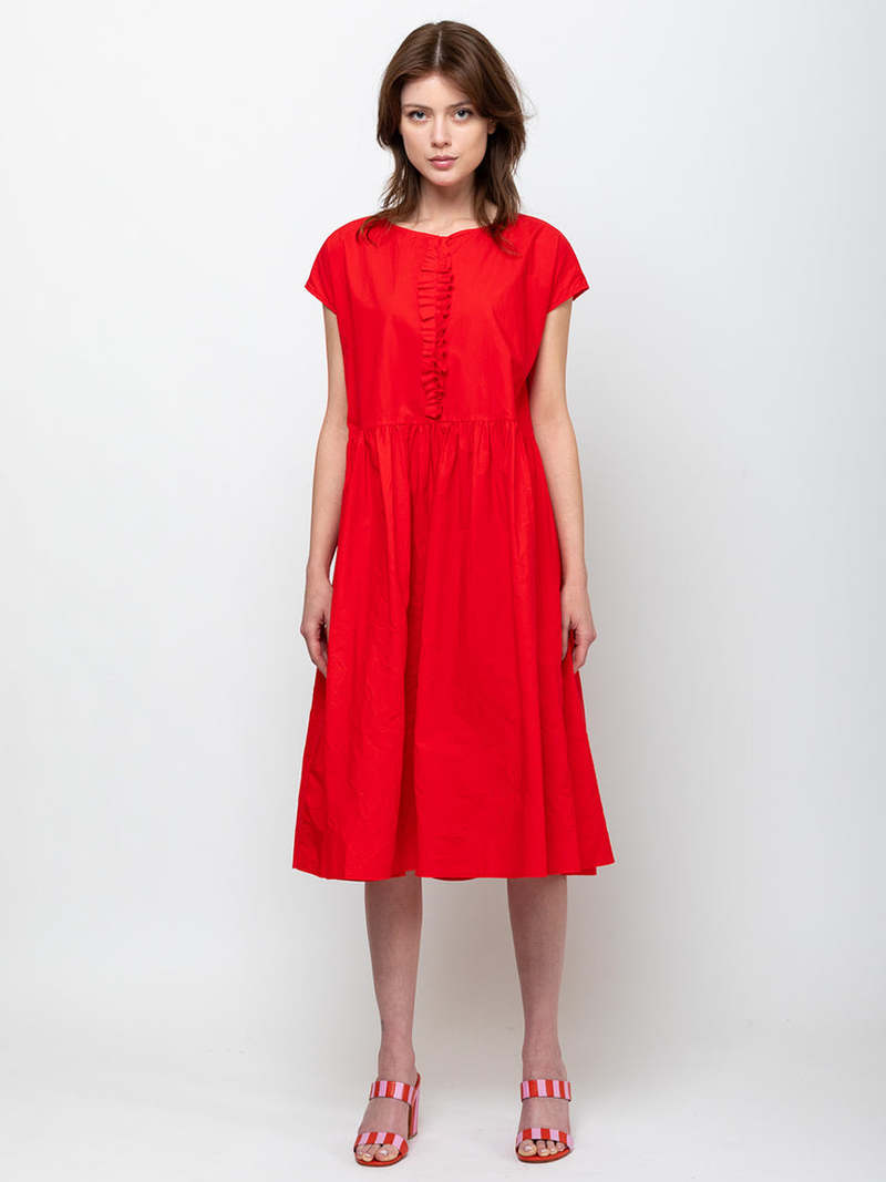 A Punto B Ruffle Front Dress - Pomegranate