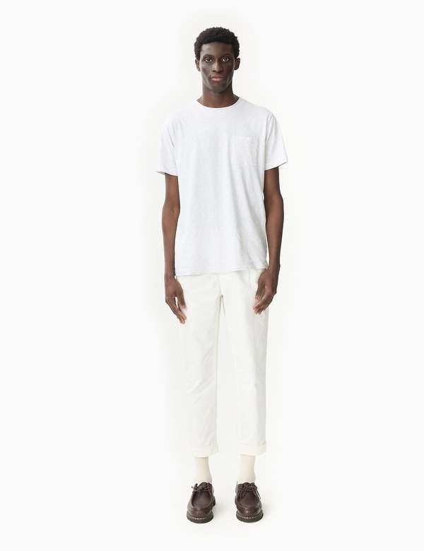Beams Plus 1 Pleat Cotton Twill Trousers - White | Garmentory