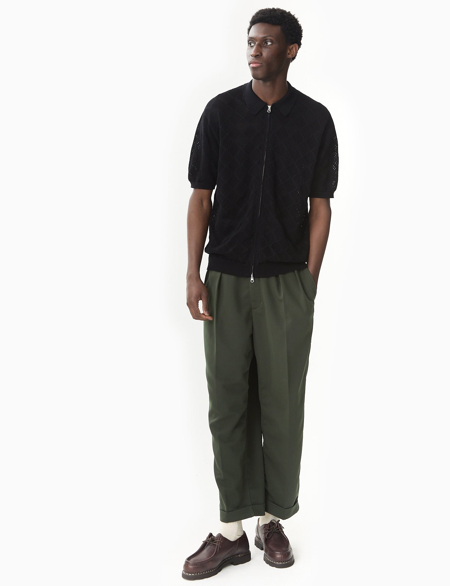 Amaia Color-Block Mesh Knit Polo main image 0