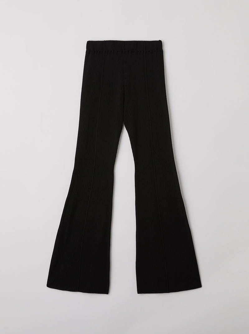 CFCL Rib Tight Flare Pants - Black | Garmentory