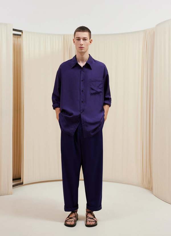 Lemaire Loose Shirt - Purple Iris | Garmentory