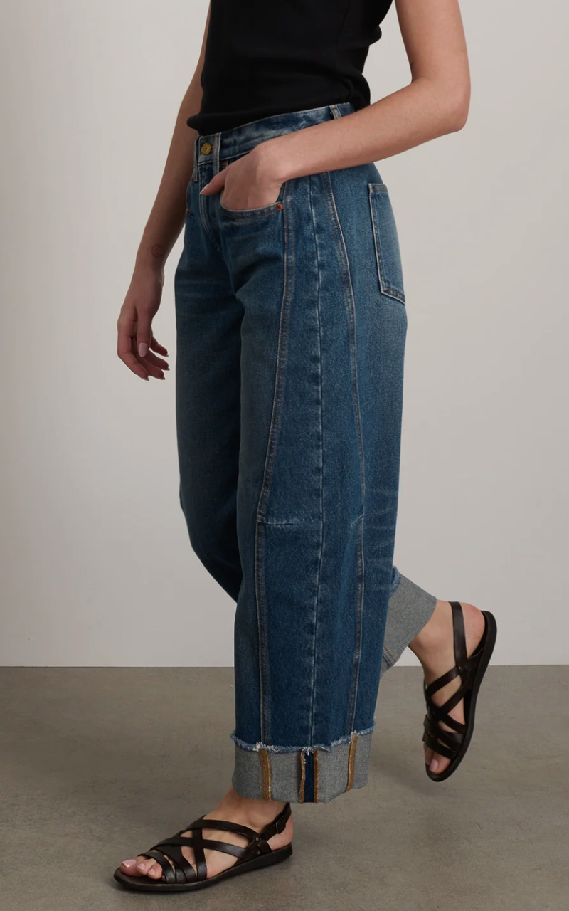 B Sides RELAXED CUFFED LASSO JEAN - VISTA BLUE