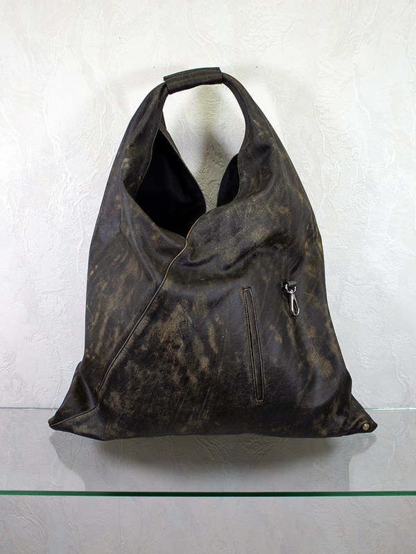 MM6 Maison Margiela Classic Japanese Hand Bag - Moto Black/Brown
