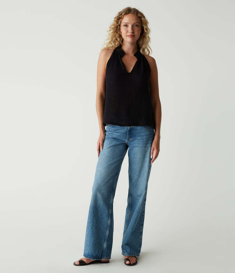 (取寄) マイケル スターズ レディース ヴィオラ スプリットネック タンク Michael Stars women Viola Split-Neck Tank Black Women's Michael Stars Viola Split-Neck Tank | Zappos.com