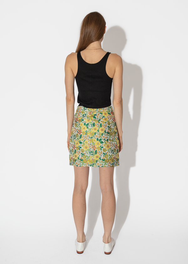 floral jacquard mini skirt