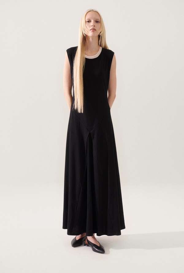 Silk Laundry CROCHET TRIM DRESS - BLACK | Garmentory Silk Laundry CROCHET TRIM DRESS - BLACK | Garmentory