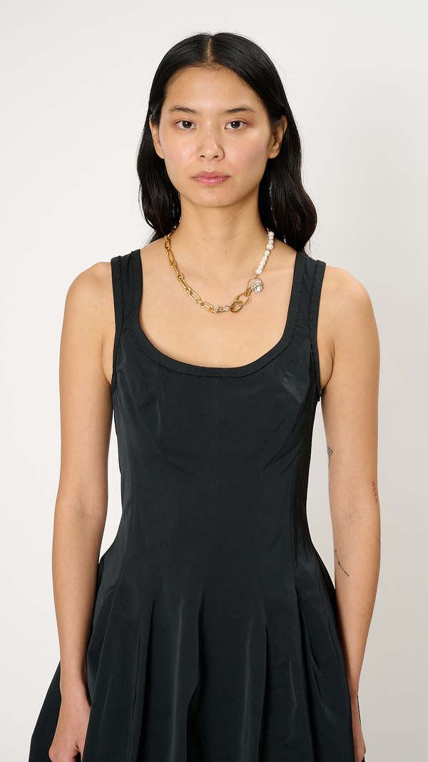 Marni A line Corset Midi Dress - Black | Garmentory