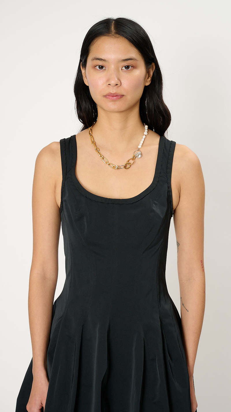 Marni A line Corset Midi Dress - Black | Garmentory