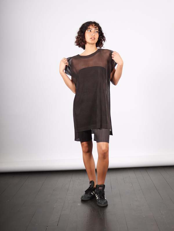 Pleats Please by Issey Miyake Tatami April Tunic - Black Pepper